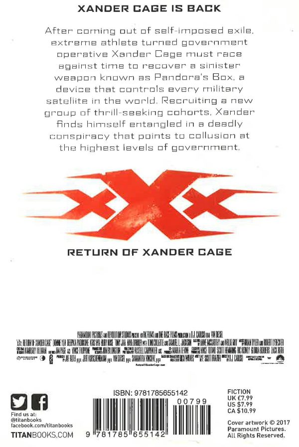 Xxx: Return Of Xander Cage- The Official Movie Novelization For Sale